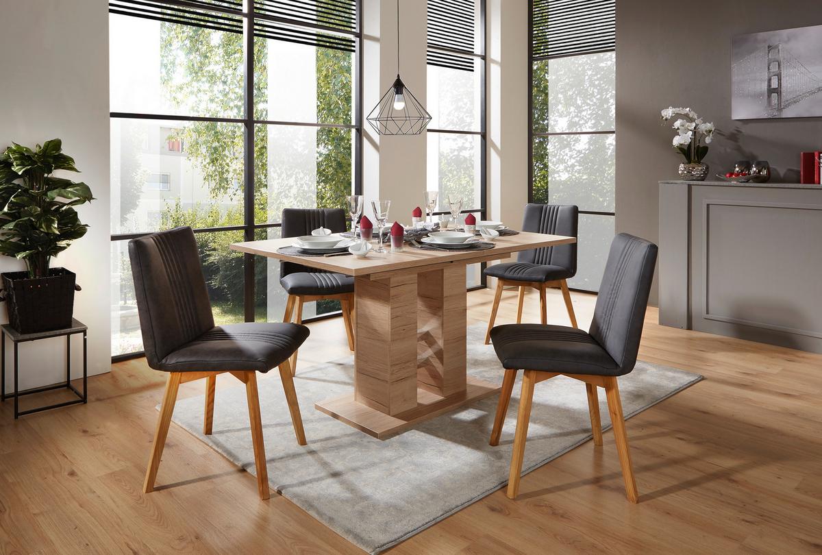 Raztegljiva Miza Helena, Barva Hrasta, 140-220 X 90 Cm - barve hrasta, Konvencionalno, leseni material (140-220/76/90cm) - Mömax