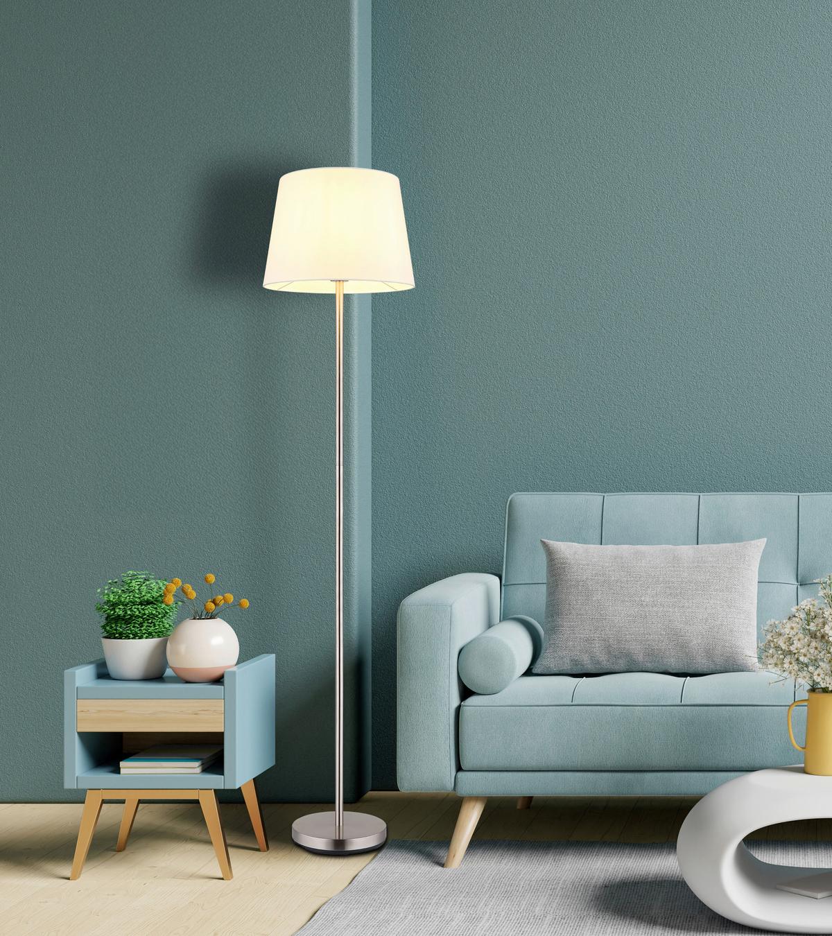 LAMPA STOJĄCA 40100101 JORIS - czarny/biały, Basics, tworzywo sztuczne/metal (35/151cm)