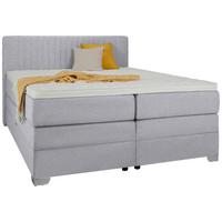 Boxspringbett Plura Hellgrau ca. 180x200cm - Chromfarben/Hellgrau, KONVENTIONELL, Holz/Holzwerkstoff (180/200cm) - Mömax