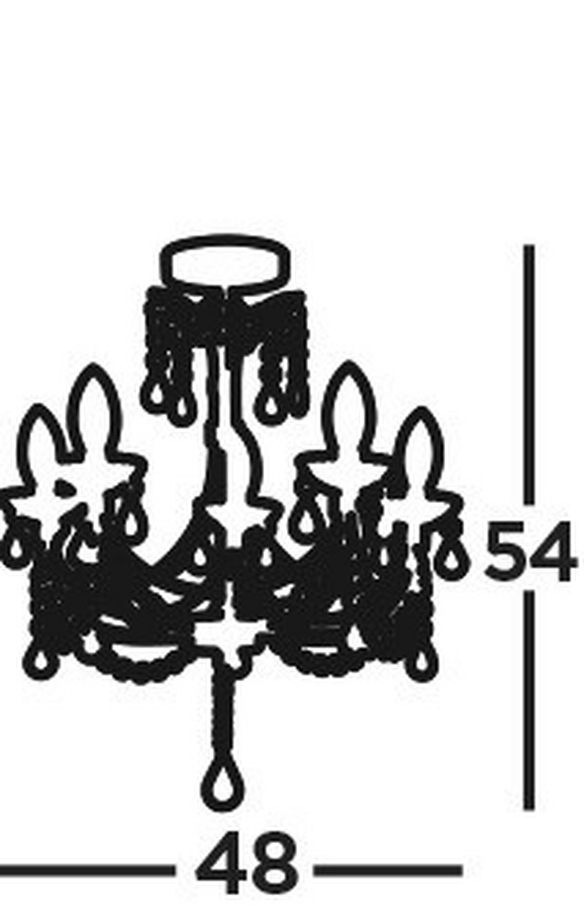 KRYSZTAŁOWA LAMPA WISZĄCA 9037-5CC - kolor chromowy, Design, metal/szkło (48/53.5cm)