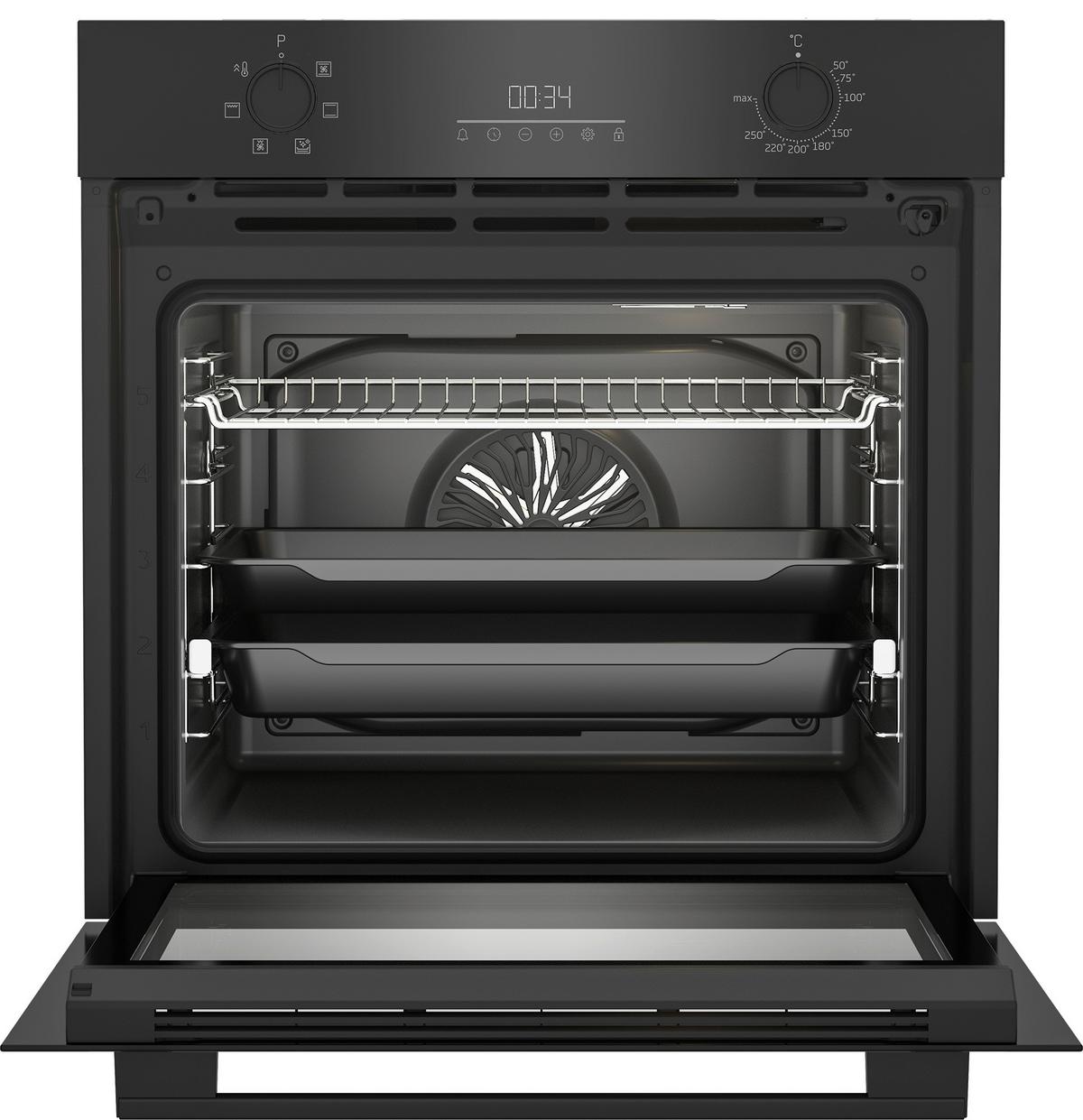 Einbaubackofen  BBIE123001BD Schwarz - Schwarz, Basics, Metall (59,4/59,5/56,7cm) - Elektra Bregenz
