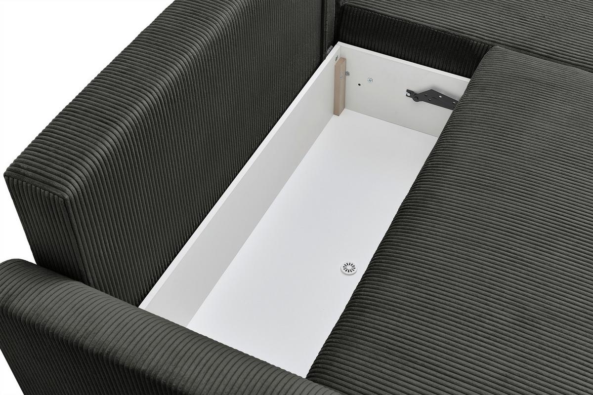 Kutna Garnitura Kim - crna, Moderno, drvo/tekstil (233/160cm) - Modern Living