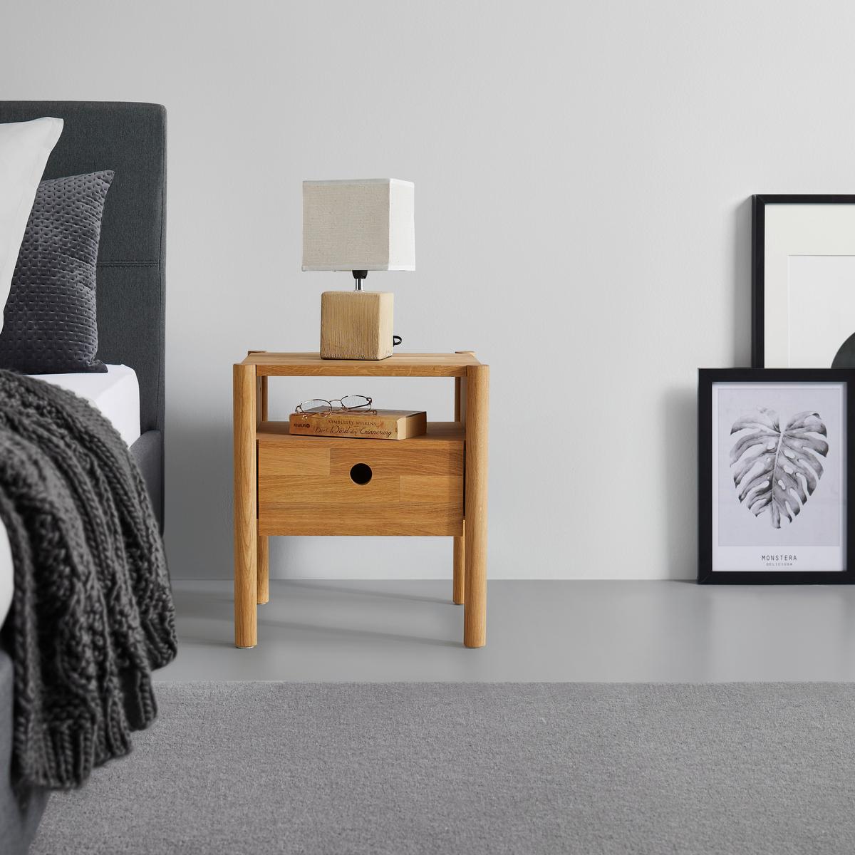 Nachttisch Waden Eichefarben - Eichefarben, Konventionell, Holzwerkstoff (40/45/33,5cm) - Zandiara