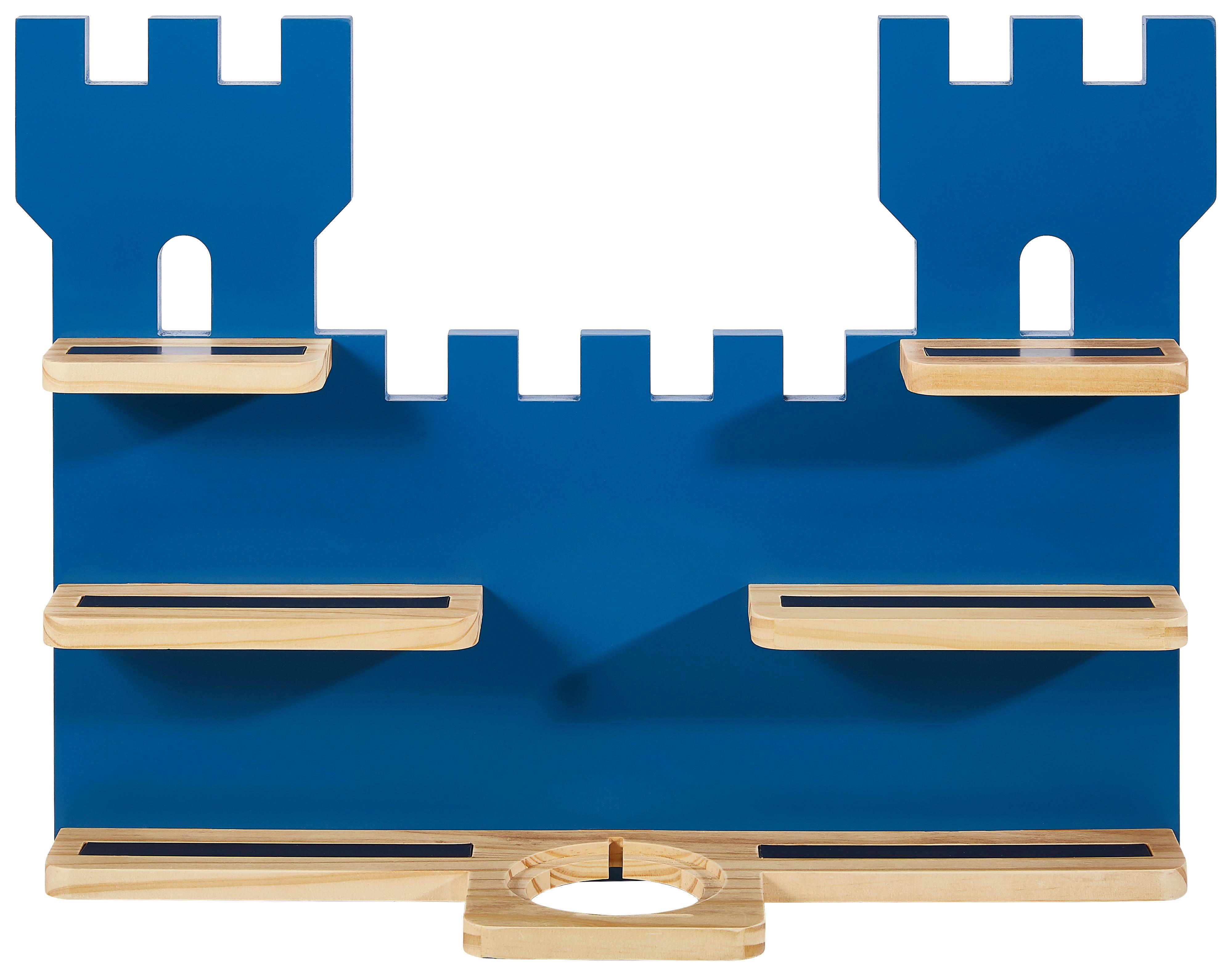 REGAŁ ŚCIENNY K011 - TREND - - kolor naturalny/niebieski, Trend, materiał drewnopochodny/drewno (56/43/15cm) - Ben'n'jen