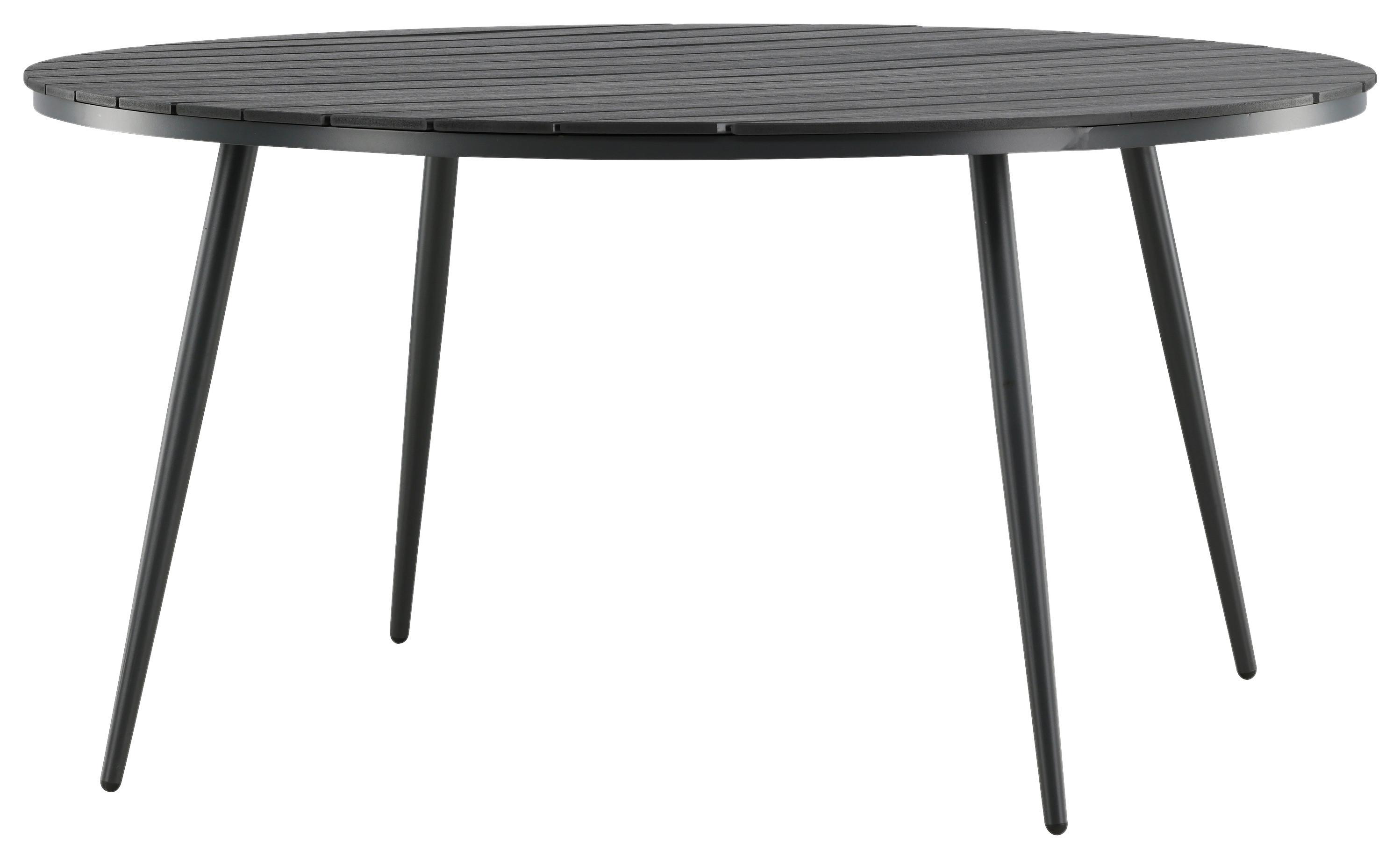 GARTENTISCH BREAK - Schwarz, KONVENTIONELL, Kunststoff/Metall (150/150/74cm) - Gardenson