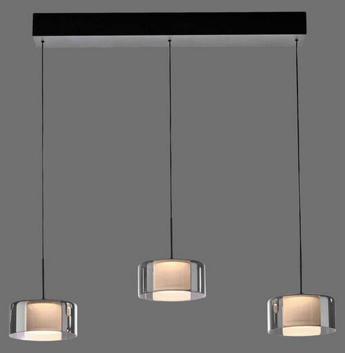 LAMPA WISZĄCA LED 2113-18 RIKA - czarny, Design, tworzywo sztuczne/metal (66/15/220cm) - Paul Neuhaus