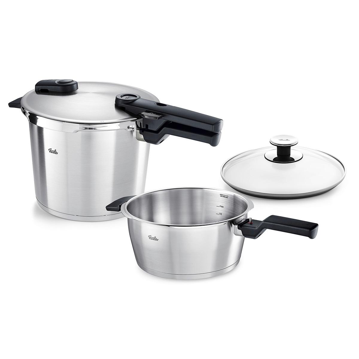 ZESTAW SZYBKOWARÓW 602-410-13-080/0 FISSLER - kolor stalowy, Basics, metal (22cm) - Fissler