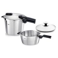 ZESTAW SZYBKOWARÓW 602-410-13-080/0 FISSLER - kolor stalowy, Basics, metal (22cm) - Fissler