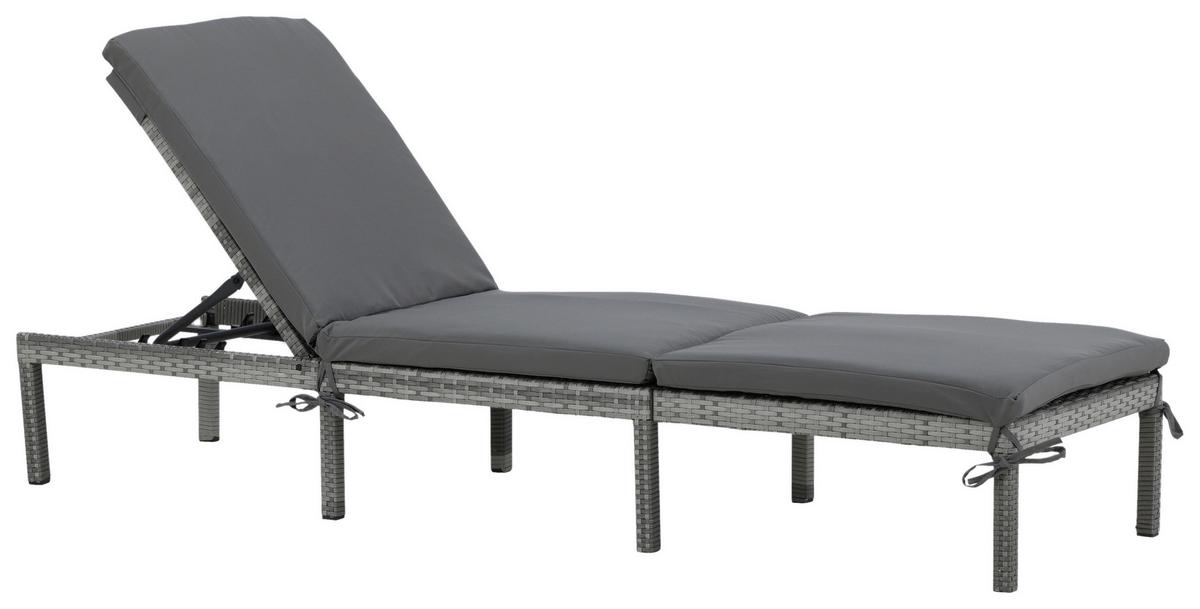 Gartenliege Bilbao ca. 59x84x198 cm Grau - Grau, KONVENTIONELL, Kunststoff/Textil (59/84/198cm) - Gardenson