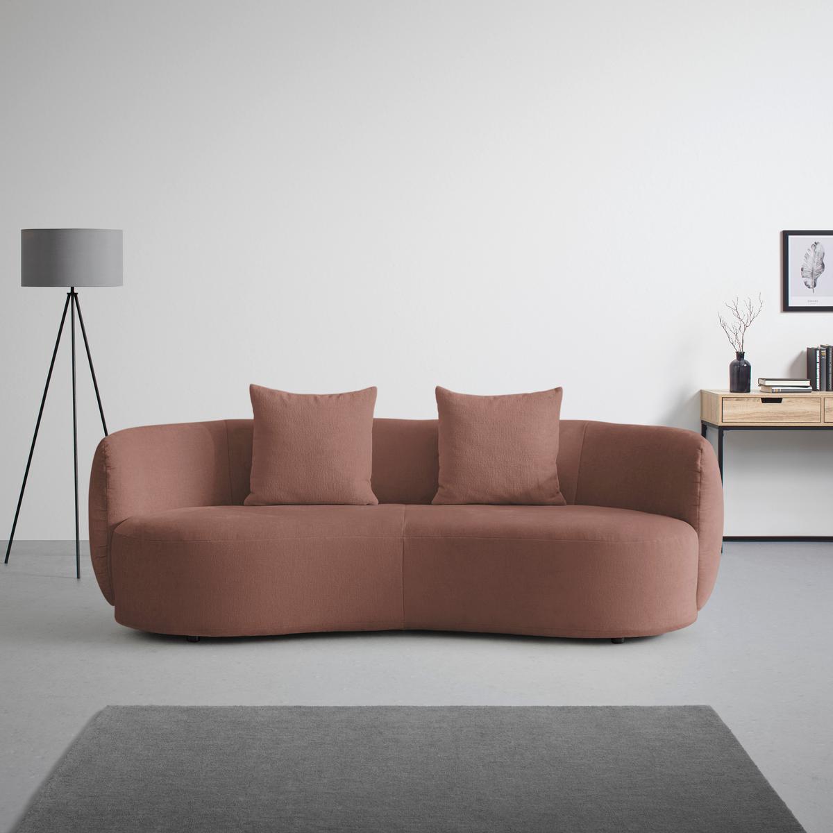 Bigsofa Leonas Rosa - Schwarz/Rosa, MODERN, Kunststoff/Textil (235/72/110cm) - Premium Living