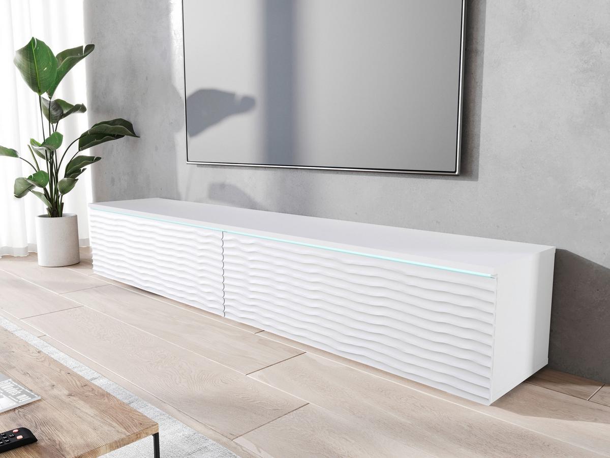 LOWBOARD D180 WEISS B: 180 CM - Weiss/Grau, Lifestyle, Holzwerkstoff/Kunststoff (180/30/33cm) - P & B