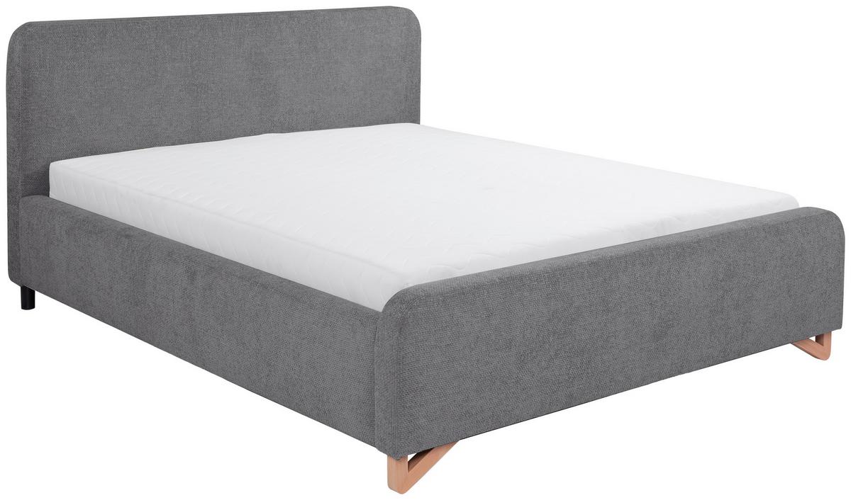 Oblazinjena Postelja Flamingo, Antracit, 180x200cm - svetlo rjava/črna, Moderno, kovina/umetna masa (180/200cm) - MID.YOU