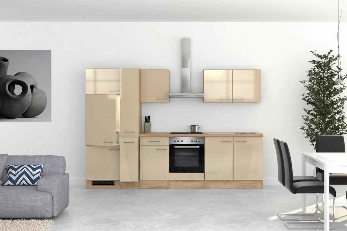 Kuhinjski Blok Z Aparati Nepal, Kašmir, Barva Hrasta - barve nerjavečega jekla/kašmir, Moderno, kovina/leseni material (300cm) - FlexWell