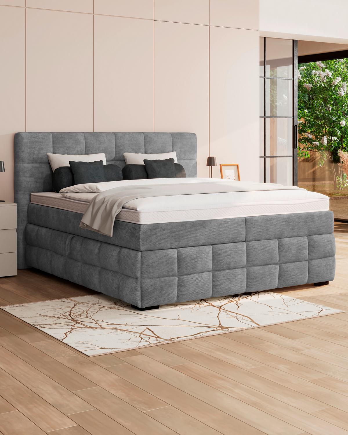 PAT BOX VEGA - verde/gri, Trend, lemn/textil (200/200cm) - Modern Living