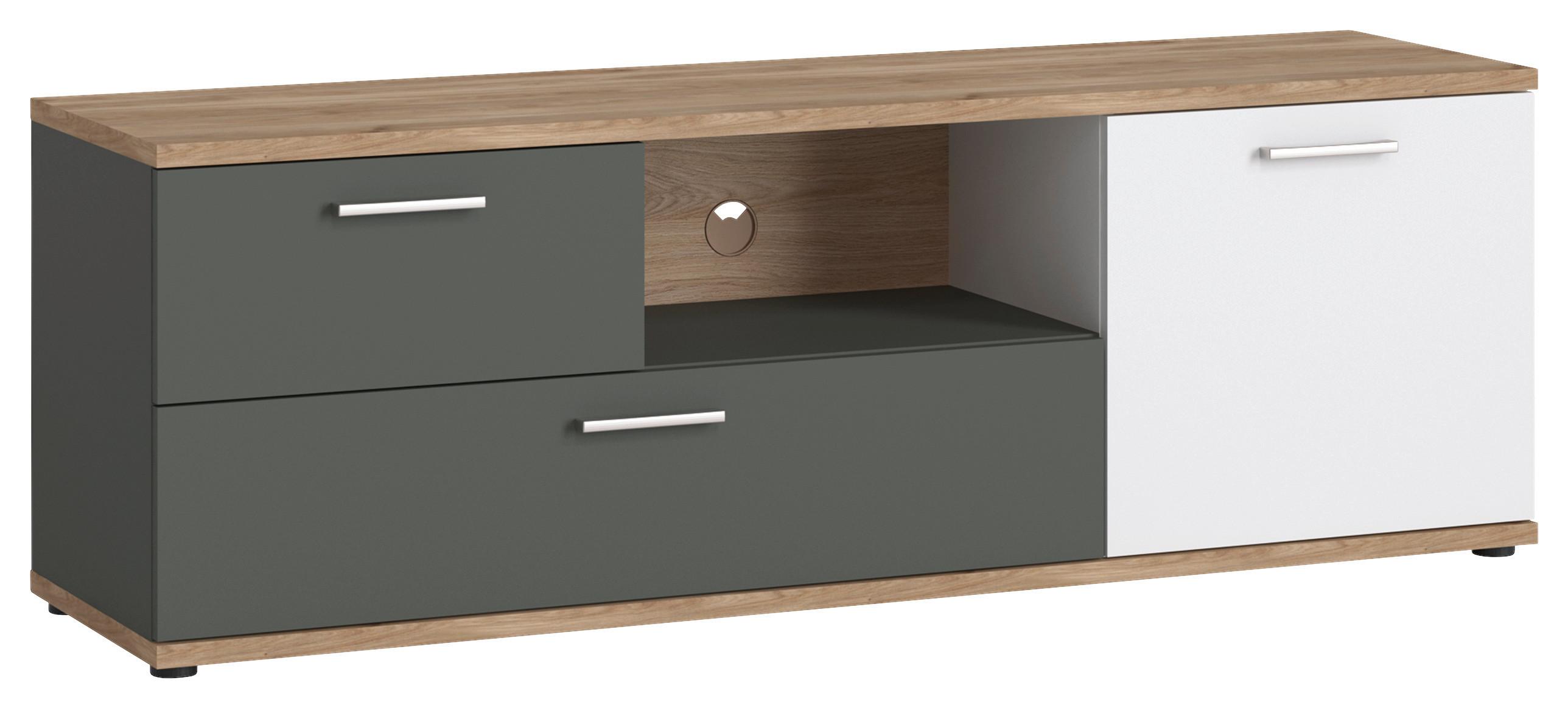 Tv Komoda Twenty - bijela/boje grafita, Moderno, drvni materijal/plastika (150/50,8/40cm) - Modern Living