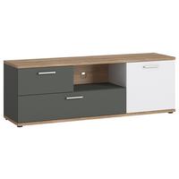 Tv Komoda Twenty - bijela/boje grafita, Moderno, drvni materijal/plastika (150/50,8/40cm) - Modern Living