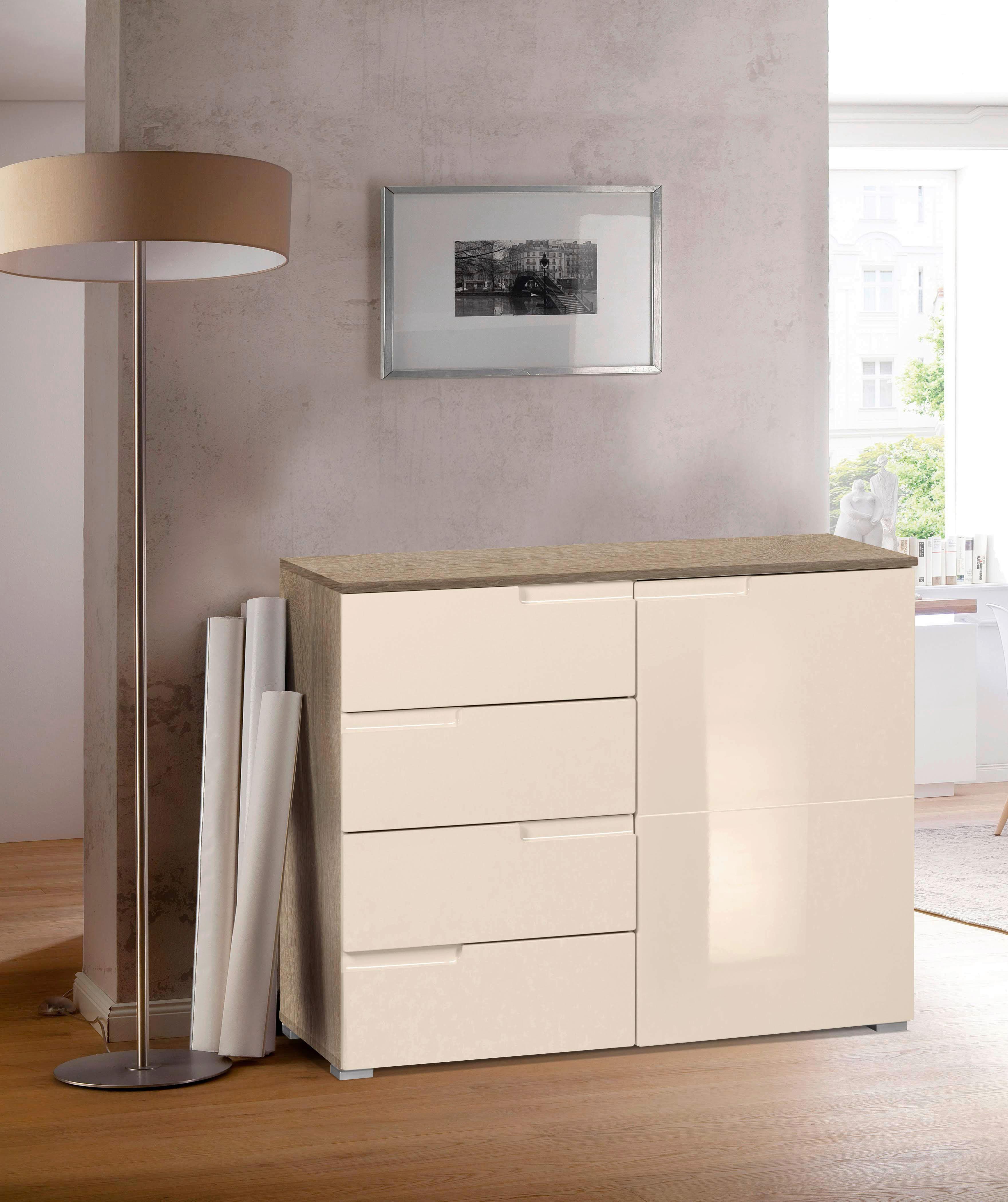 Komód Bézs-tölgy Szín Moon - bézs/tölgyfa, Modern, faalapú anyag (100/80/40cm)