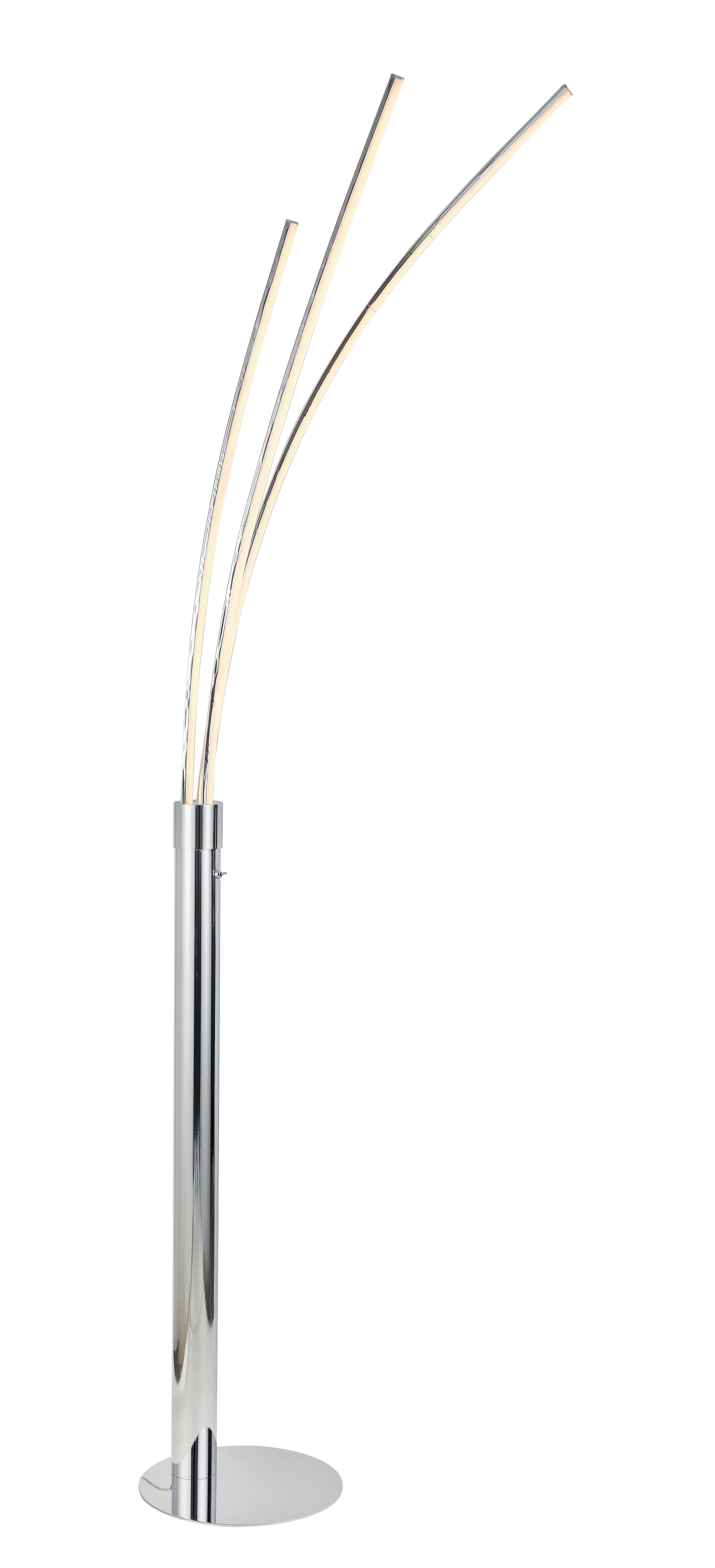 LED-Stehleuchte Remmer in Chromfarben max. 18 Watt - Chromfarben, Modern, Kunststoff/Metall (28/210cm) - Premium Living