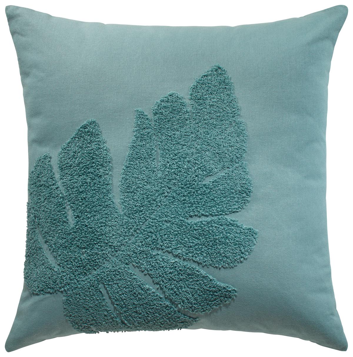 Zierkissen Leave in Blau ca. 45x45cm - Blau, Modern (45/45cm) - Premium Living