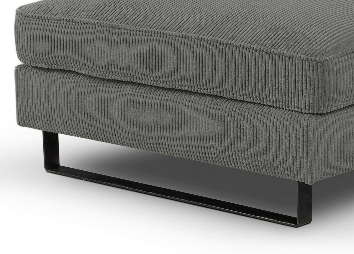 Ecksofa Bolivia Grau Cord - Beige/Schwarz, Basics, Holzwerkstoff/Textil (276/183cm) - MID.YOU