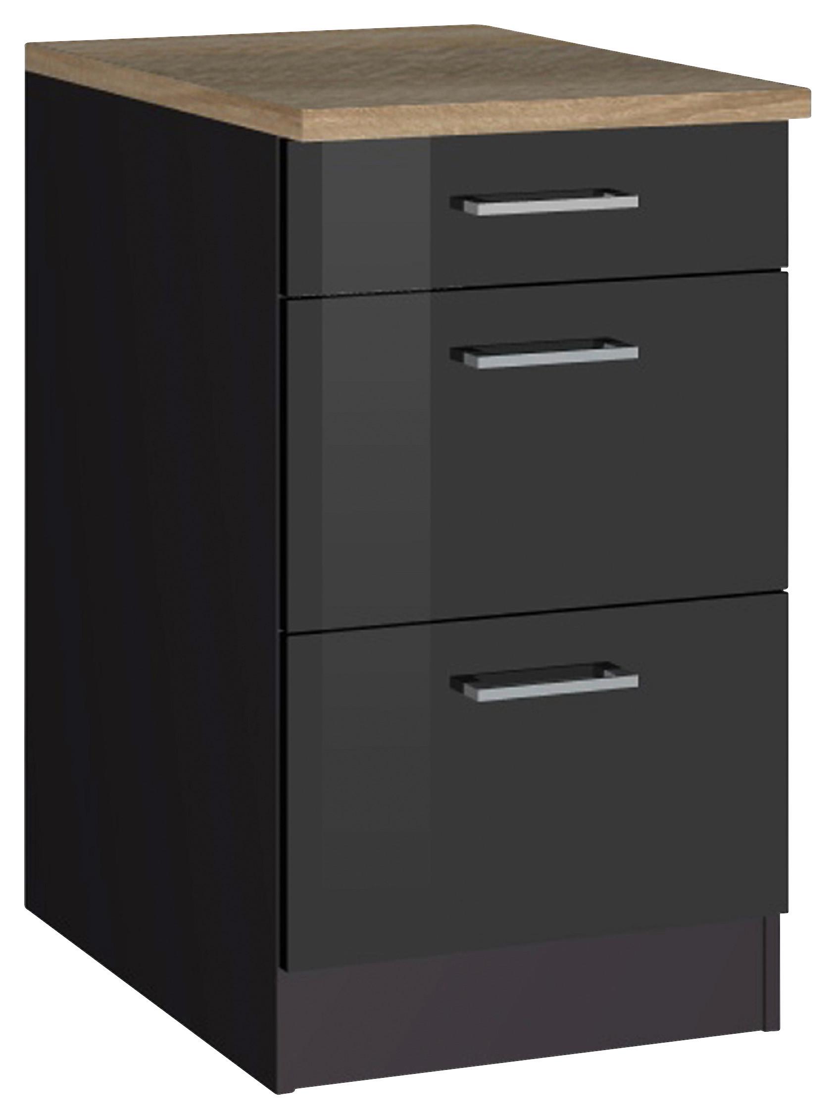 Schubkastenunterschrank Mailand Graphitfarben - Silberfarben/Graphitfarben, MODERN, Holzwerkstoff/Metall (50/85/60cm) - Held