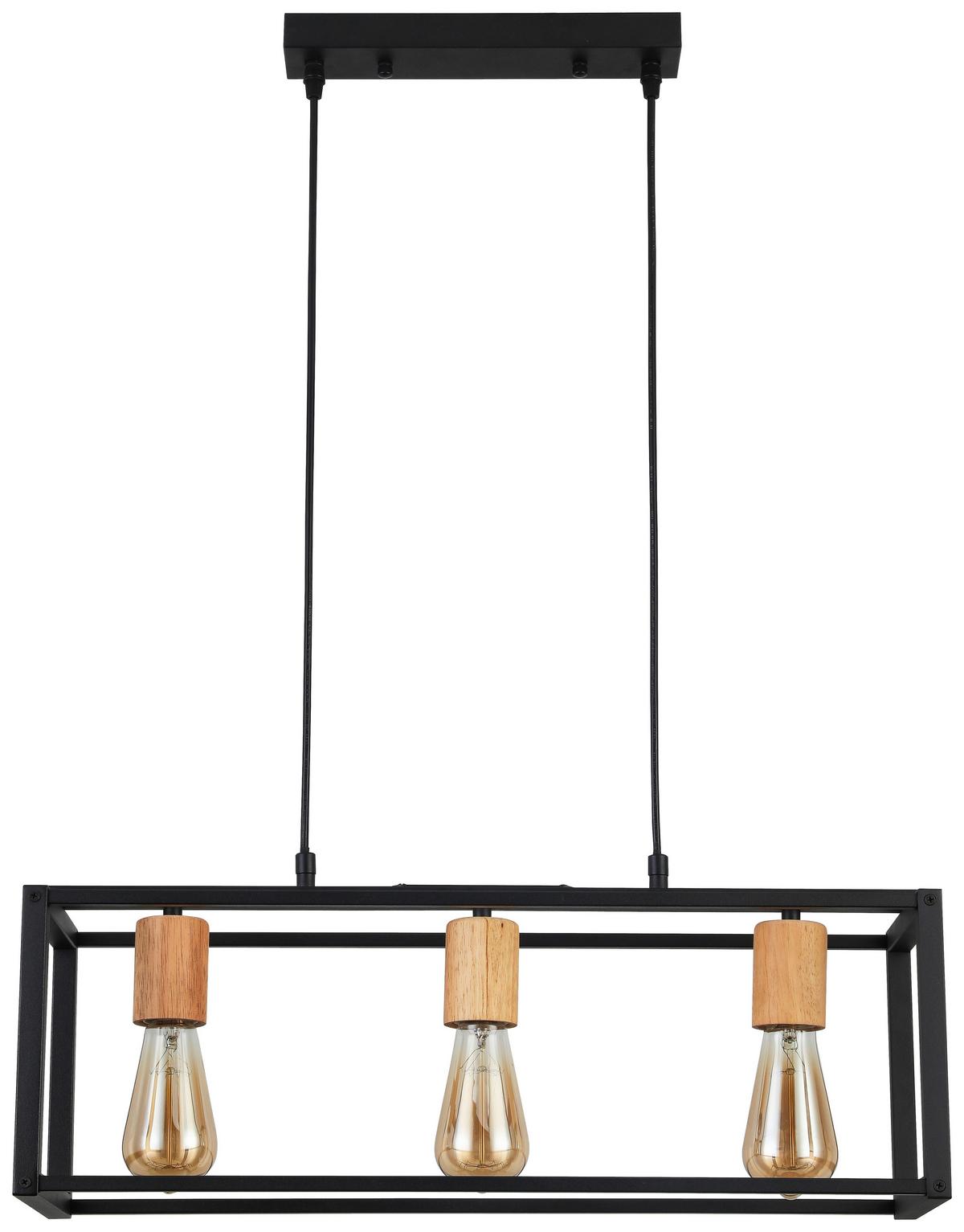 LAMPA WISZĄCA ISGARD - kolor naturalny/czarny, Modern, metal/drewno (60/20/120cm) - Bessagi Home