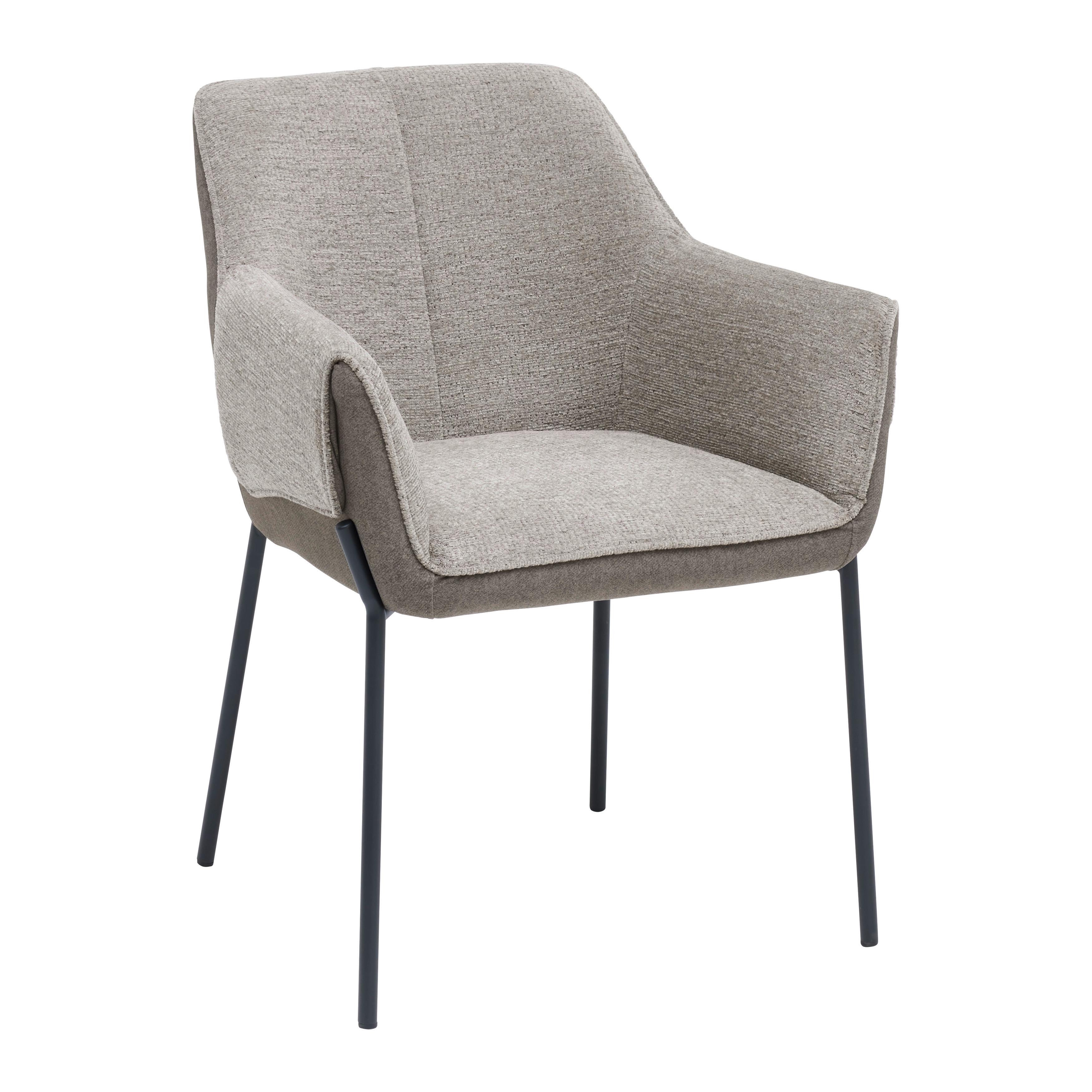 Armlehnstuhl Chloe Braun/Dunkelbraun - Dunkelbraun/Schwarz, LIFESTYLE, Textil/Metall (63/84/64cm) - Premium Living