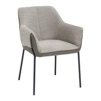 Armlehnstuhl Chloe Braun/Dunkelbraun - Dunkelbraun/Schwarz, Lifestyle, Textil/Metall (63/84/64cm) - Premium Living