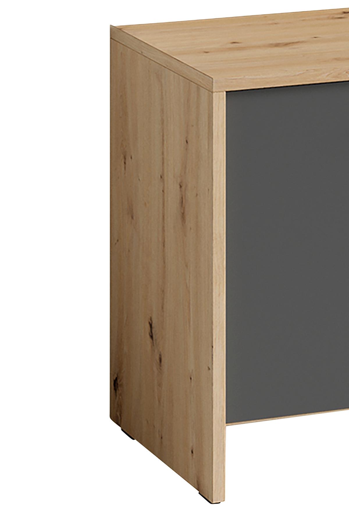 Garderobe Ben 3-tlg. Eiche Artisan/Anthrazit - Anthrazit/Eiche Artisan, Design, Holzwerkstoff (40/184/35cm) - MID.YOU