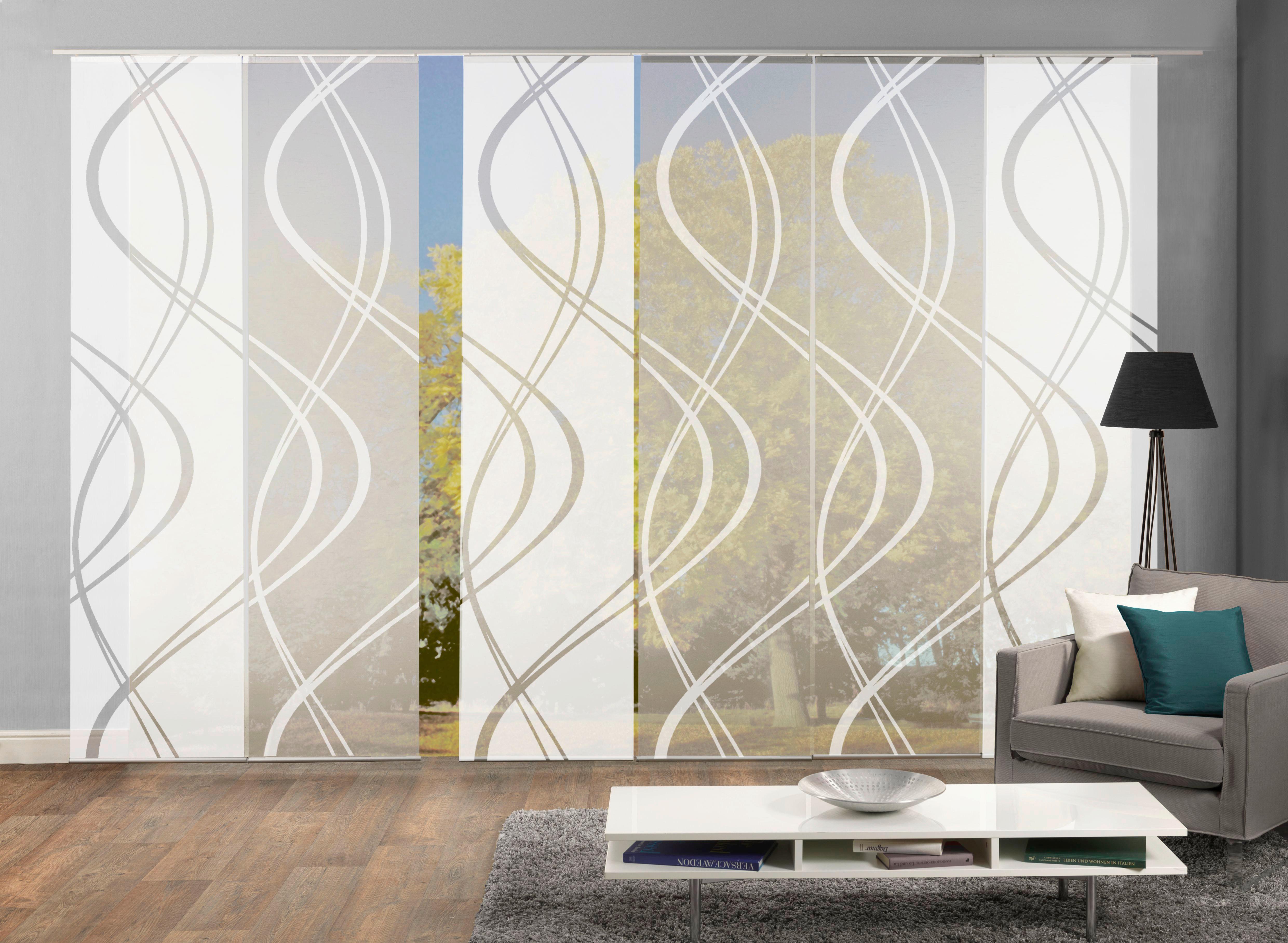 ZASŁONA PANELOWA TIBERIO, 6ER SET - biały, Modern, tkanina (60/245cm)