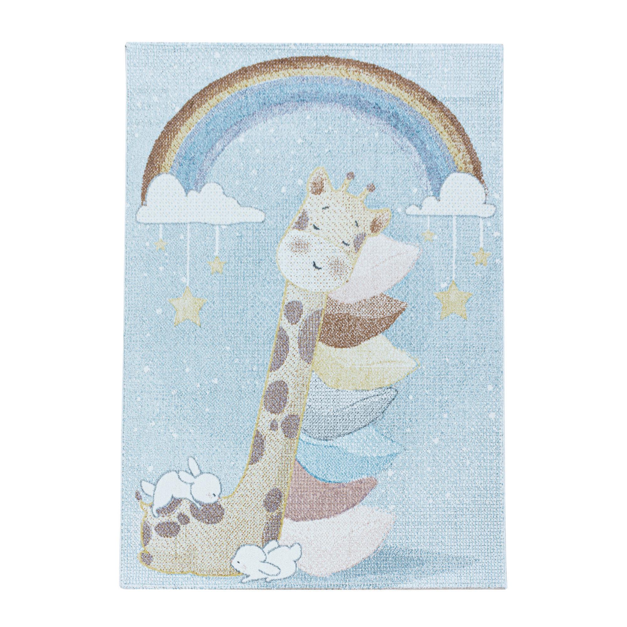 Kinderteppich Lucky Blau ca. 140x200cm - Blau, Trend, Textil (140/200cm)