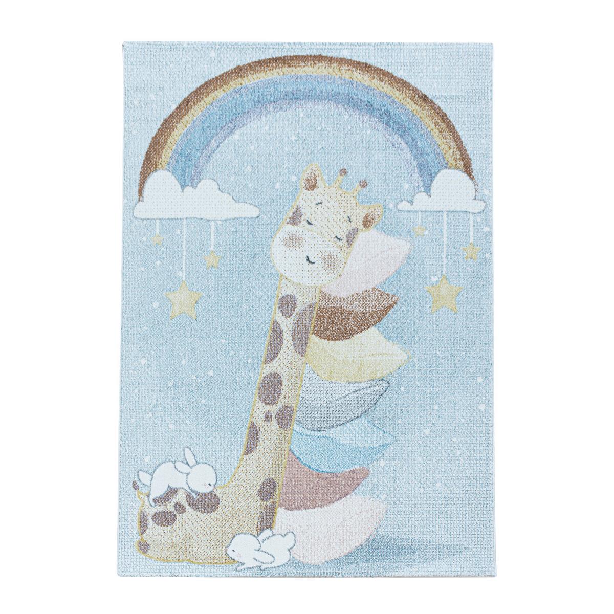 Kinderteppich Lucky Blau ca. 80x150cm - Blau, Trend, Textil (80/150cm)