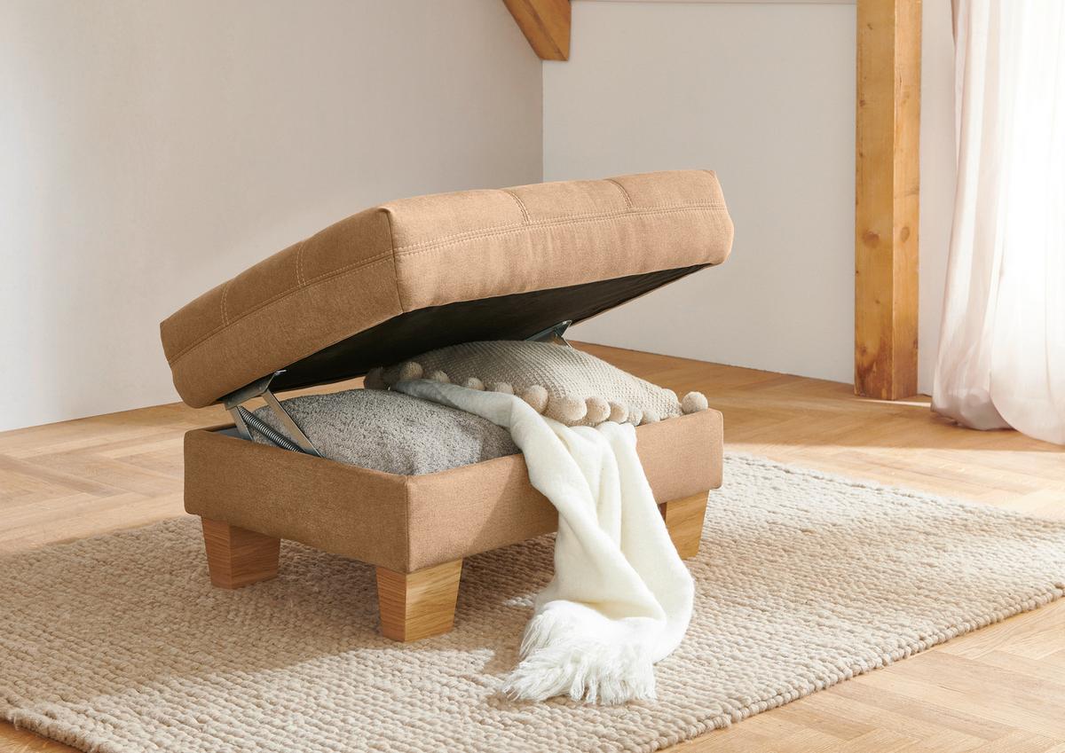 Sedežna Garnitura Pp-La23117 - bež/barve konjaka, Moderno, tekstil/leseni material (253/45/221cm) - Premium Living
