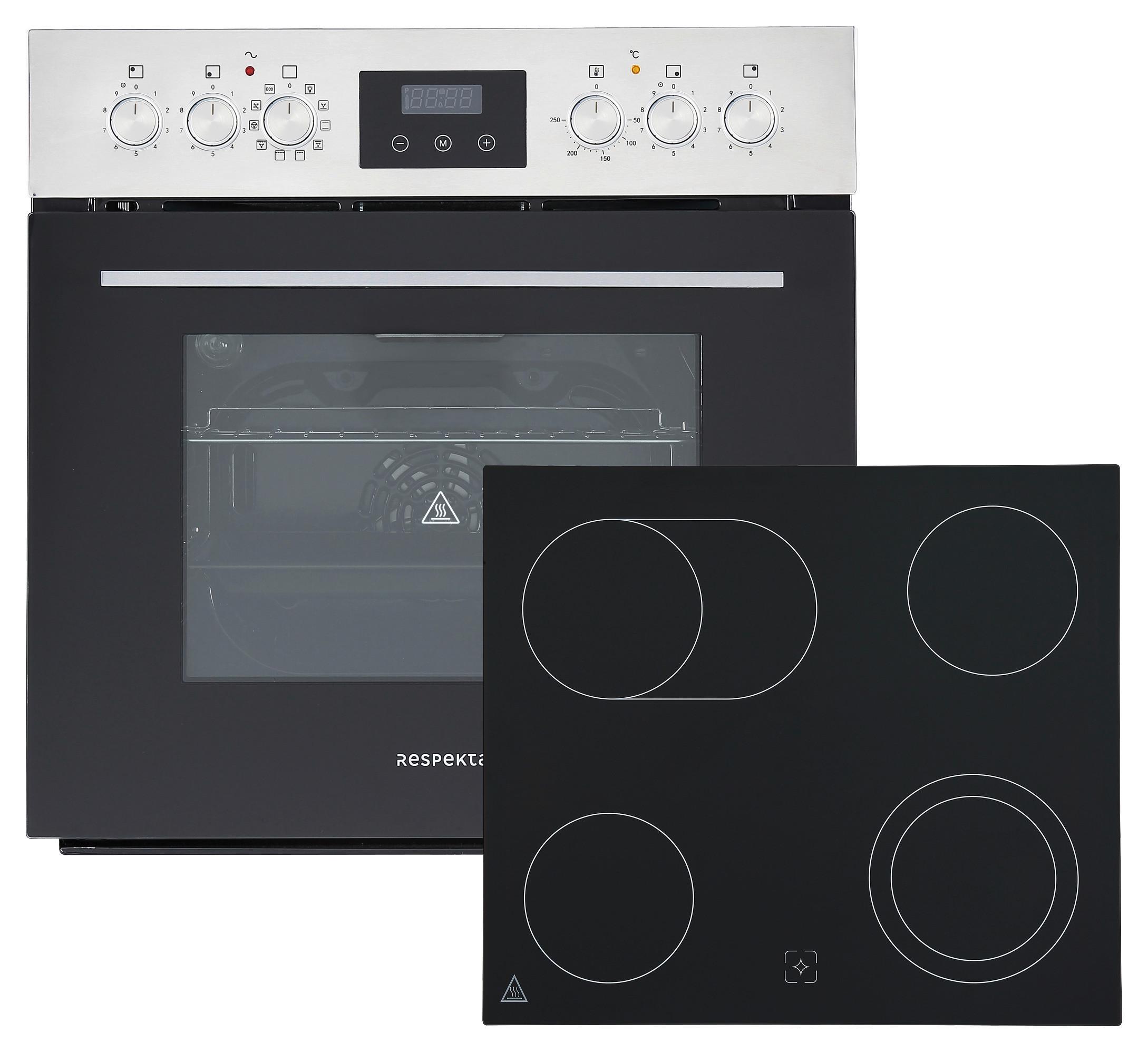 Set S Štedilnikom Jamie - barve nerjavečega jekla/črna, Trend, kovina/umetna masa (59,5/59,5/57,5cm) - Respekta