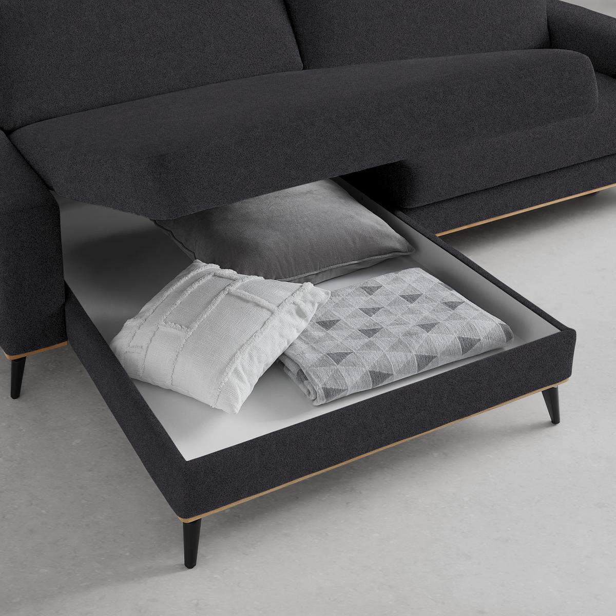 Wohnlandschaft Romeo Platinfarben - Platinfarben/Schwarz, KONVENTIONELL, Textil/Metall (167/87/234cm) - Zandiara