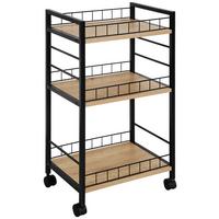 Cărucior pentru servit TROMSO 2 - stejar Artisan/negru, Trend, plastic/metal (40/76/30cm) - Zandiara