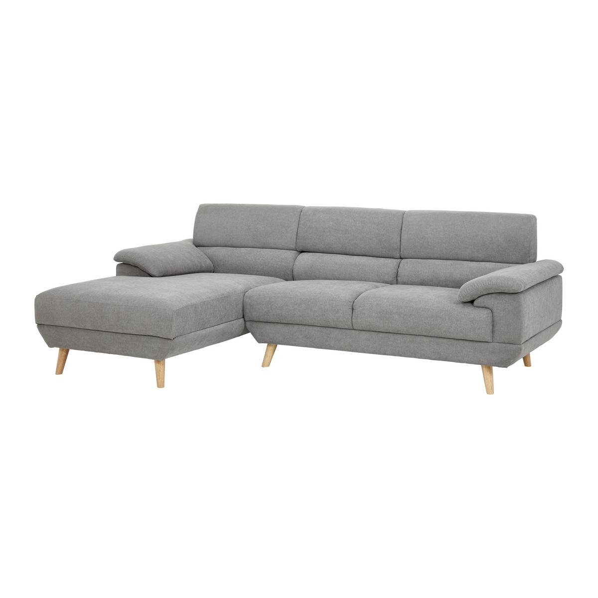 Ecksofa, dunkelgrau, "Sandra" - Dunkelgrau, MODERN, Holz/Textil (246/155/86cm) - Bessagi Home
