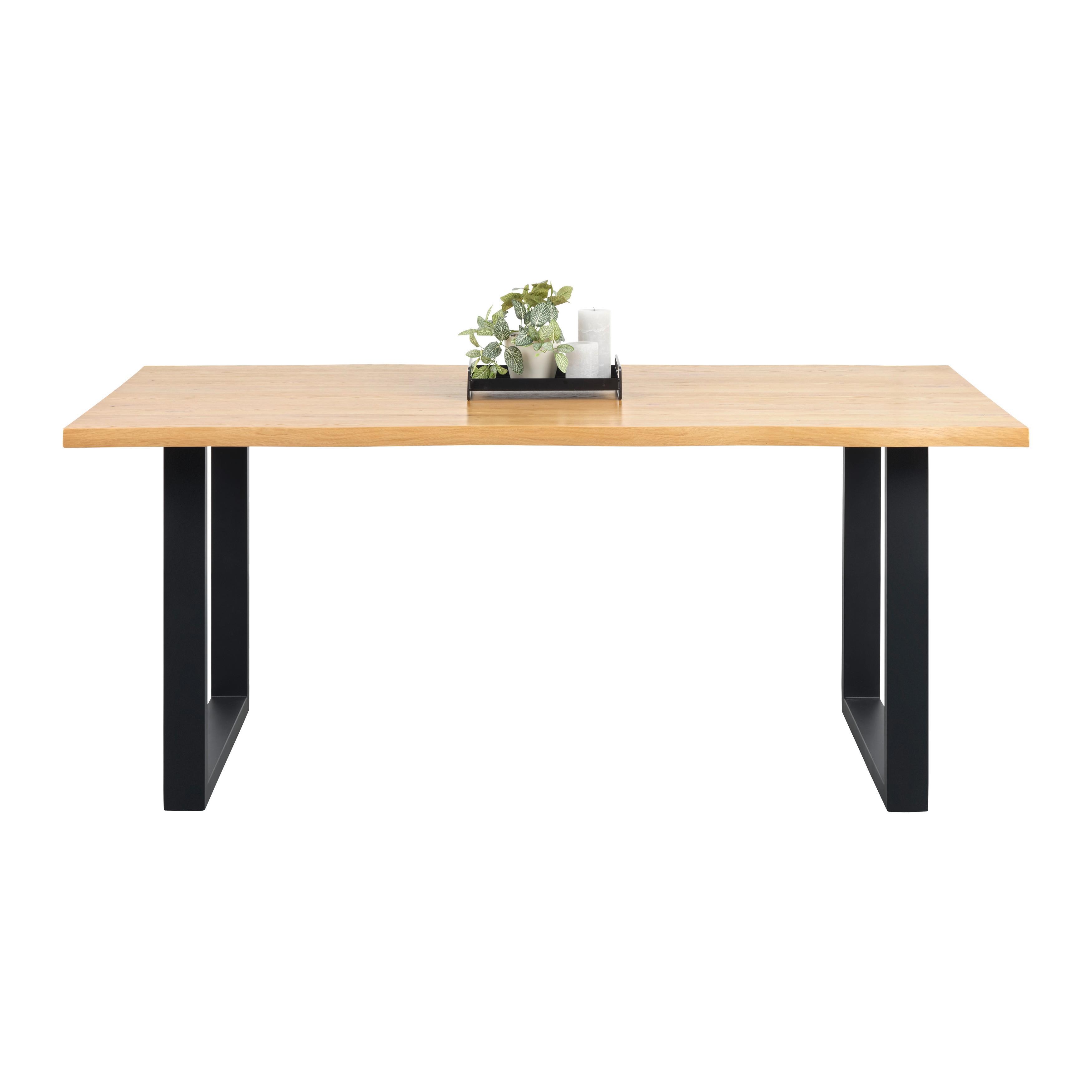 Esstisch Boston Schwarz/Eiche Artisan - Schwarz/Eiche Artisan, MODERN, Holz/Metall (180/76/90cm) - Mömax