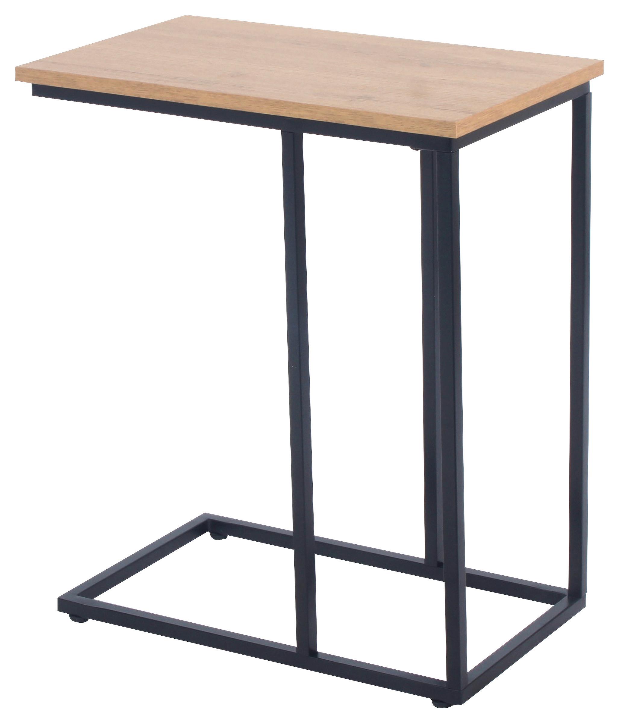 Stočić Ludwig - prirodna boja/crna, Moderno, metal/pločasti materijal (30/59/50cm) - Modern Living