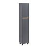 Hochschrank Massimo Dunkelgrau ca. 33x175x30 cm - Dunkelgrau/Silberfarben, MODERN, Kunststoff (33/175/30cm) - Bessagi Home