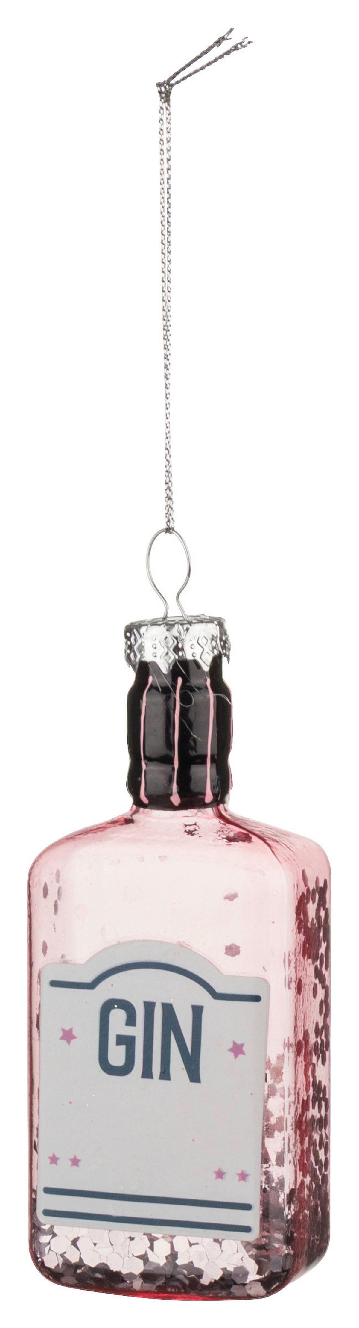 Christbaumanhänger Figures Rosa/Schwarz - Schwarz/Rosa, Glas (4,5/11/3cm) - Mömax