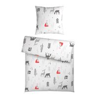 Bettwäsche Lotte Grau/Rot/Weiß ca. 135x200cm - Rot/Weiß, Textil (135/200cm) - Mömax