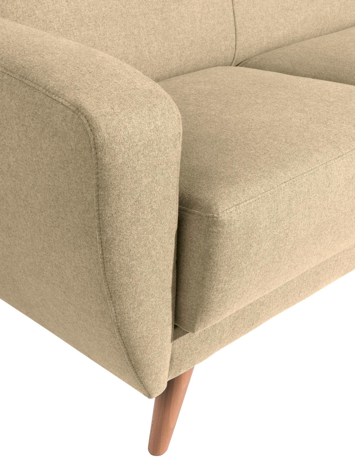 2-SITZER-SOFA JERRY - Beige/Naturfarben, Design, Holz/Textil (136/85/82cm) - Max Winzer