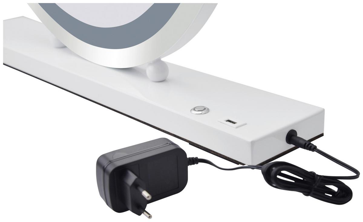 WANDSPIEGEL LED SCHMINKSPIEGEL GLAMORY 125 - Weiss, Basics, Glas/Holzwerkstoff (53/10/60cm) - Kayoom