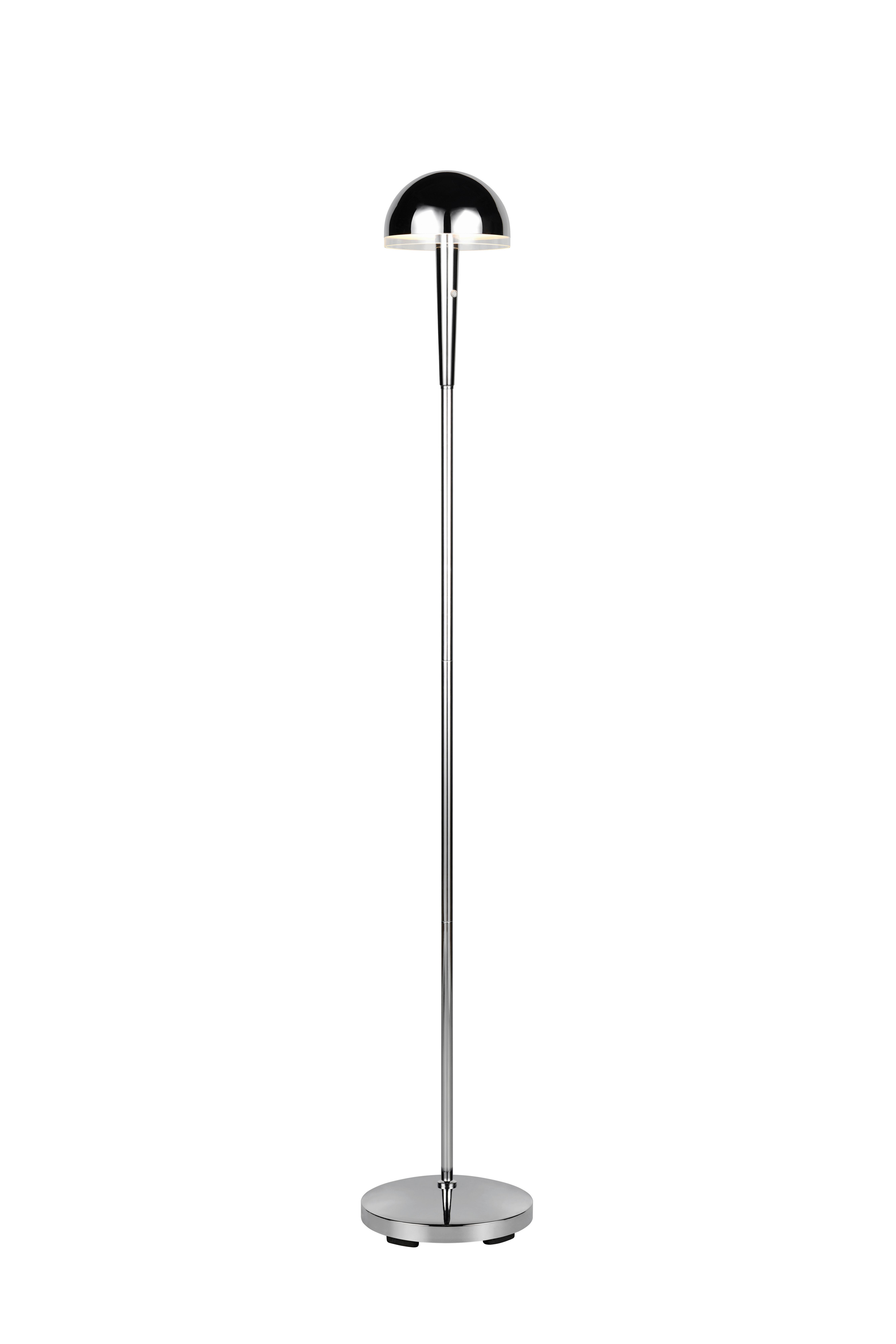 LED-Stehleuchte Mendorez Chromfarben max. 2,5 Watt - Chromfarben/Transparent, Basics, Kunststoff/Metall (22/22/130,5cm)
