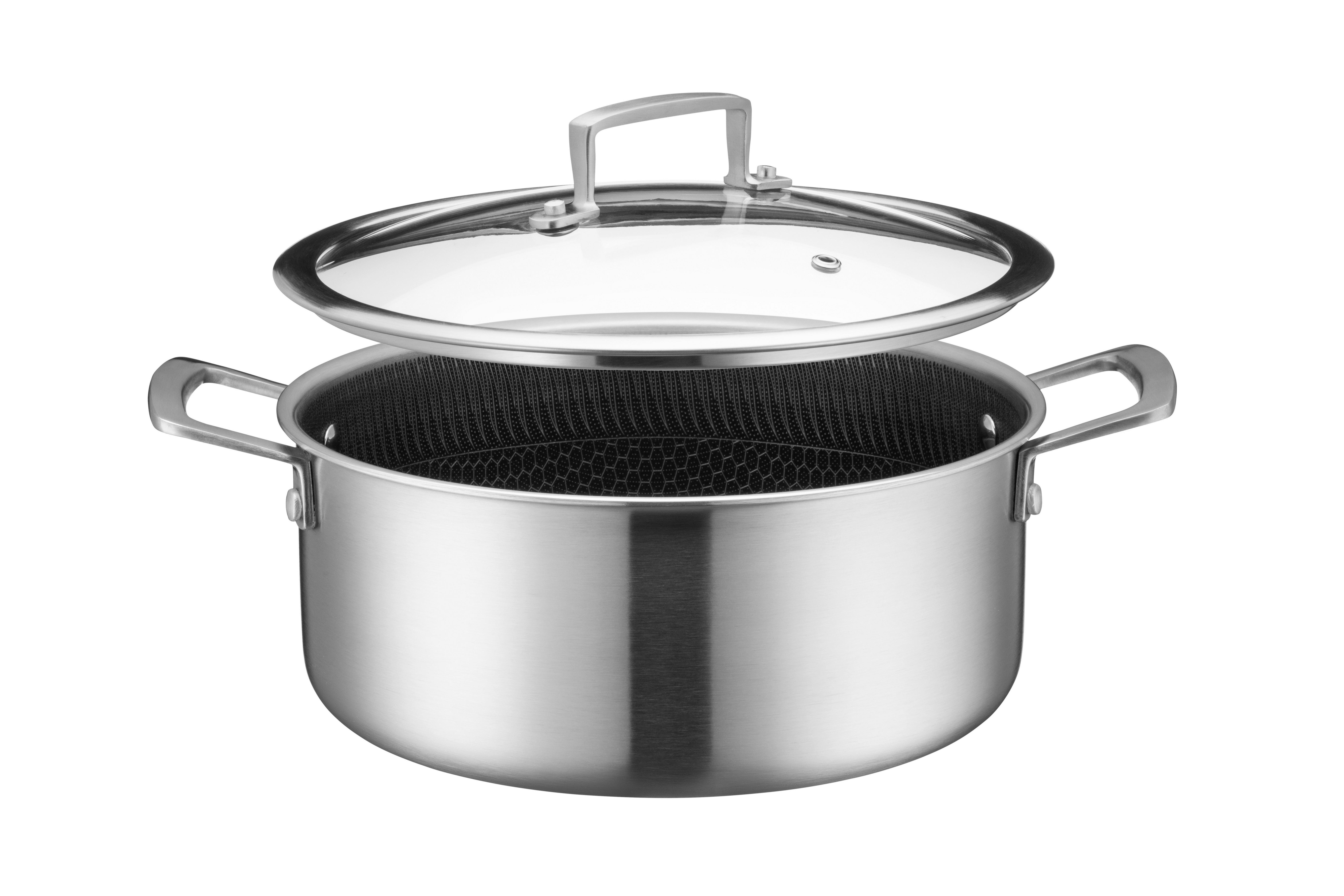 Kochtopf 935609 Kochtopf - Silberfarben/Schwarz, Basics, Metall (24/16,5cm) - Mäser