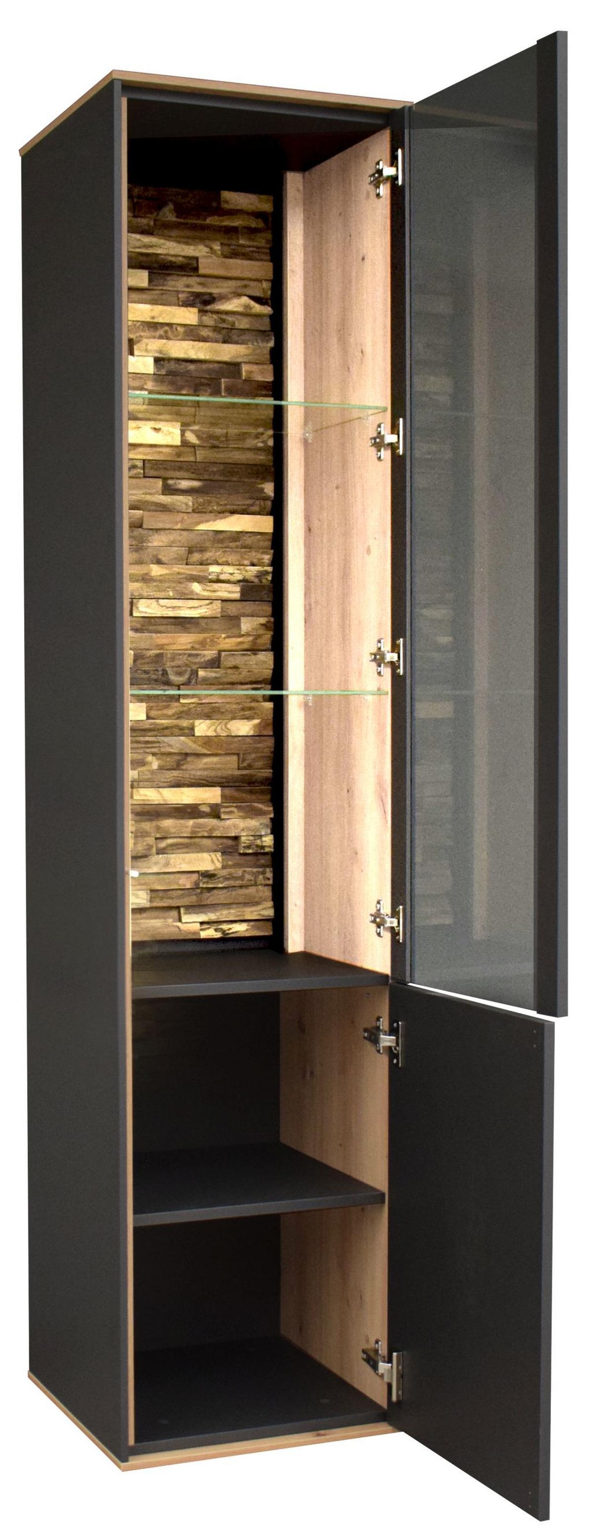 Vitrină COMO - stejar Artisan/antracit, Modern, material pe bază de lemn (42/180/42cm) - Premium Living