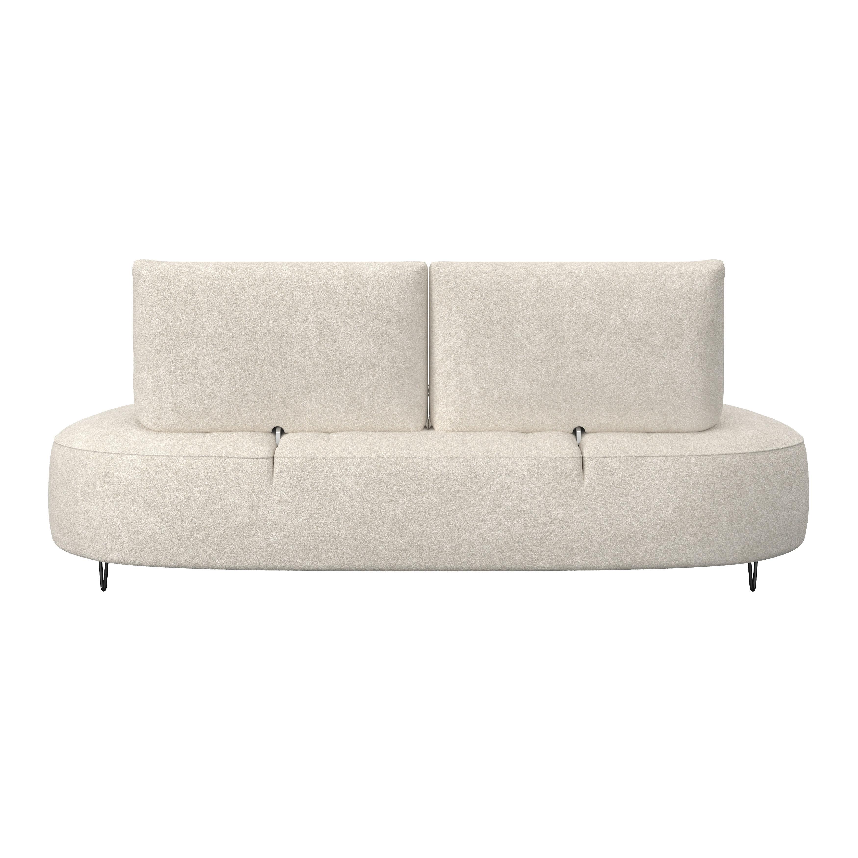 Sofa Benny Beige Bouclé - Beige/Schwarz, MODERN, Holz/Textil (224/85/114cm) - Bessagi Home
