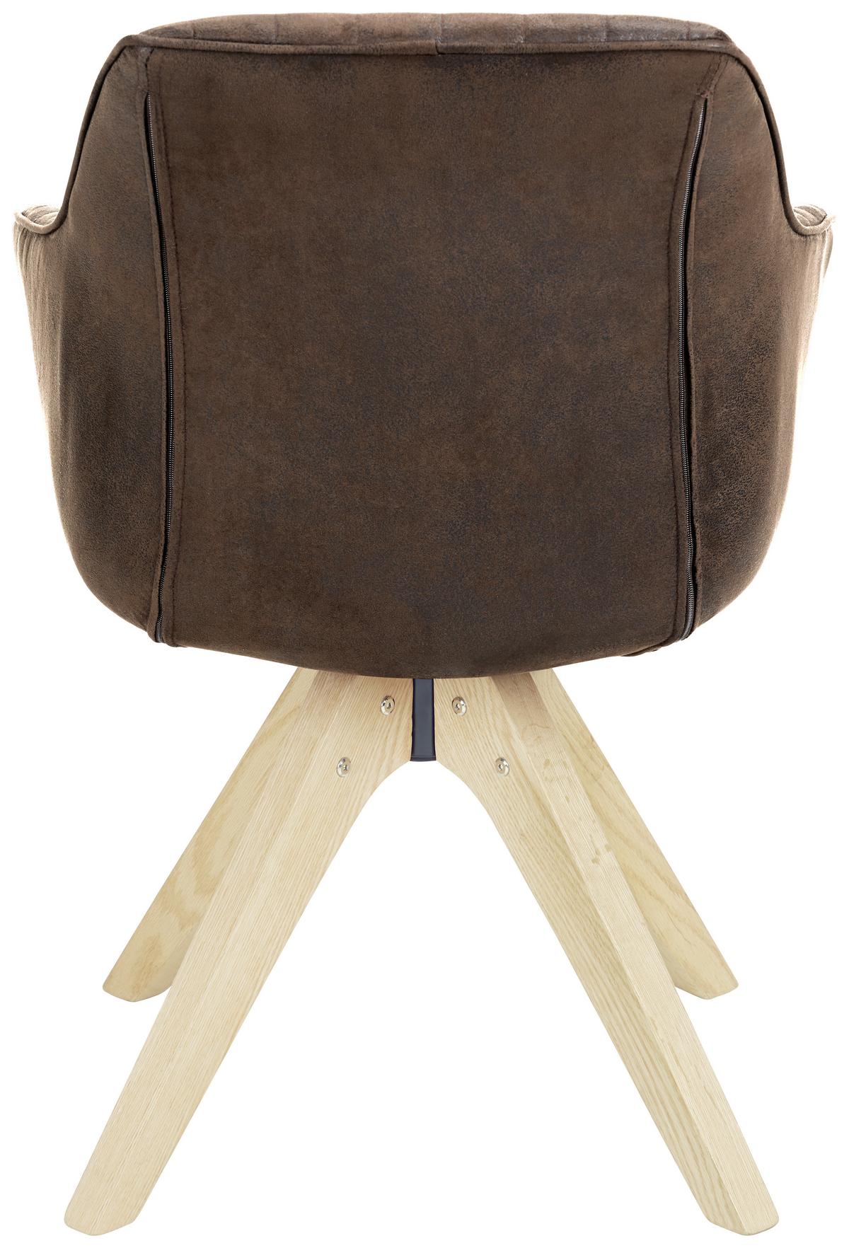 Armlehnstuhl Chill in Dunkelbraun/Eiche - Eichefarben/Dunkelbraun, Holz/Textil (60/83/65cm) - Mömax