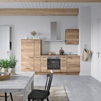 Küchenblock Structura Low m. Geräten Eiche dunkel - Eiche dunkel/Eichefarben, MODERN, Holzwerkstoff/Metall (270cm) - Nobilia